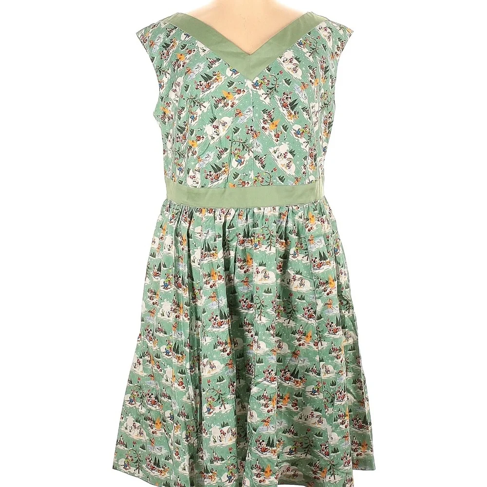 Disney Dresses | Nwt Disney Parks Dress Shop Green Christmas Winter Woodland Holiday Dress | Color: Green | Size: 3x | Katy_Ashbur's Closet